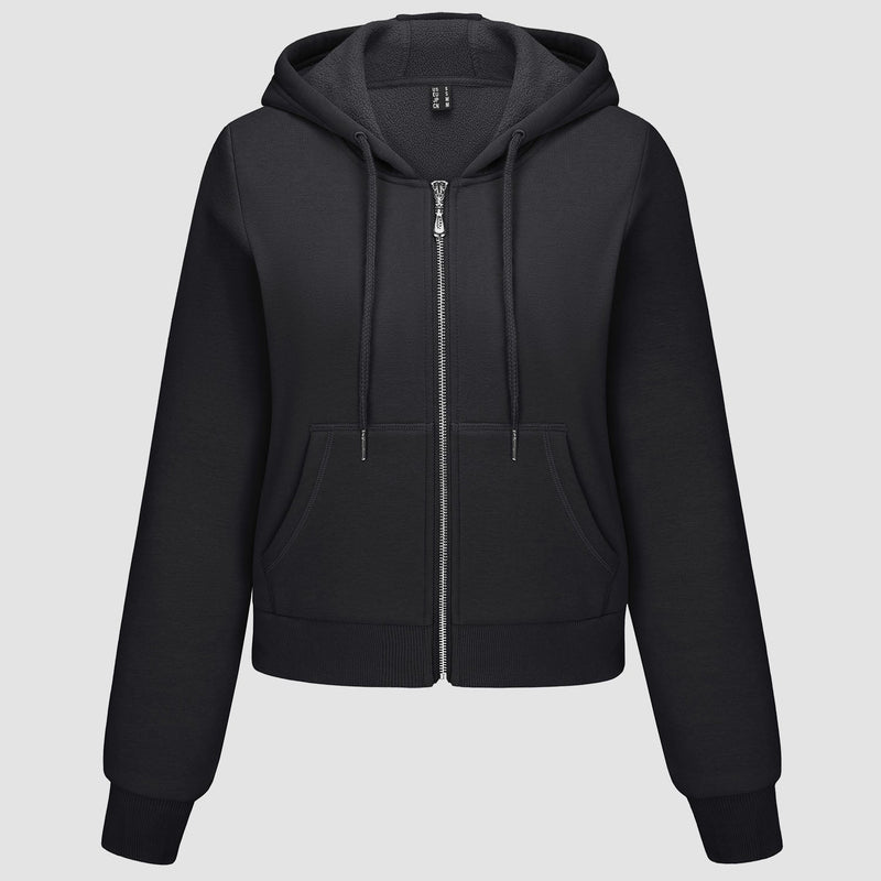 Women's Bomber Hoodie - Fleece-Lined & Full Zip Winter 17
