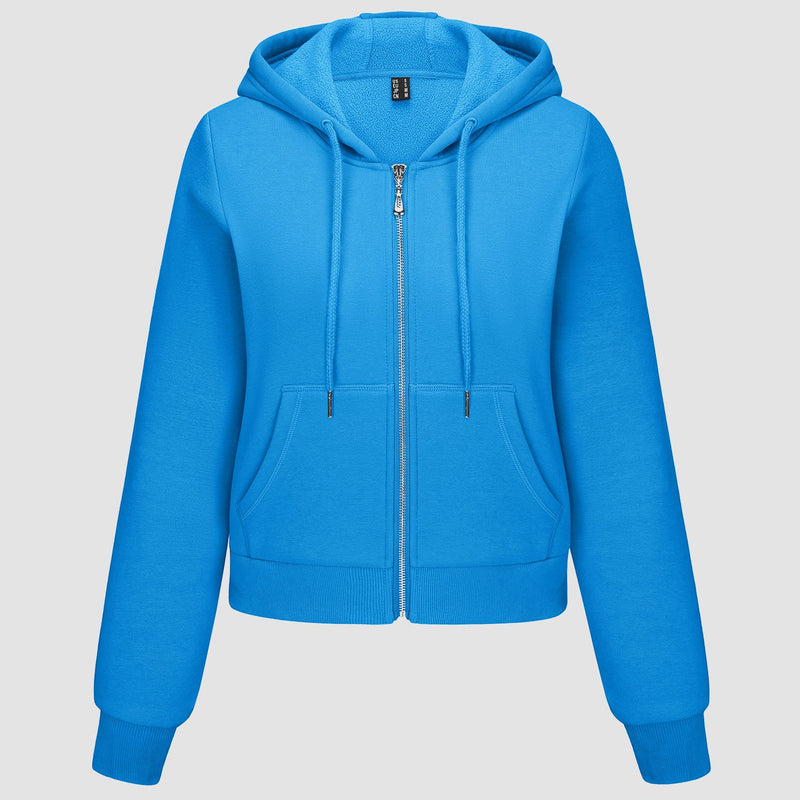 Women's Bomber Hoodie - Fleece-Lined & Full Zip Winter 23