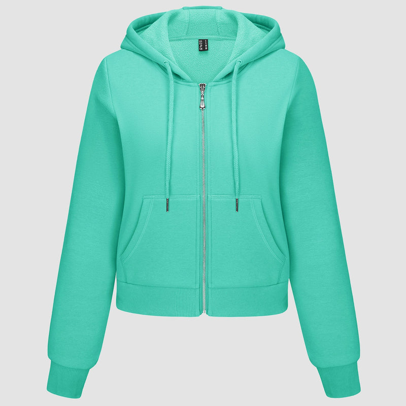 Women's Bomber Hoodie - Fleece-Lined & Full Zip Winter 24