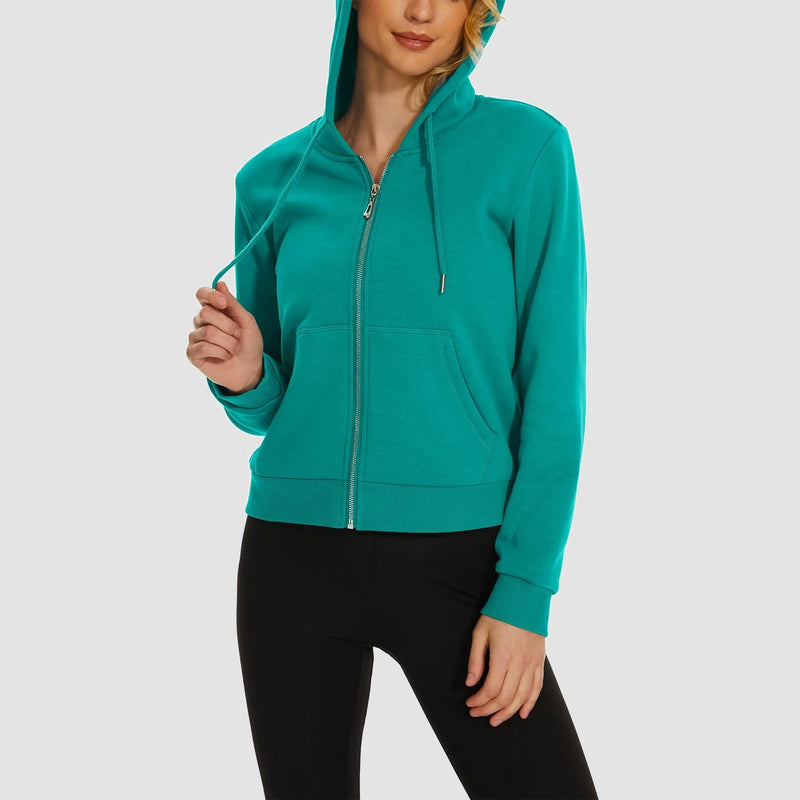 Women's Bomber Hoodie - Fleece-Lined & Full Zip Winter 7
