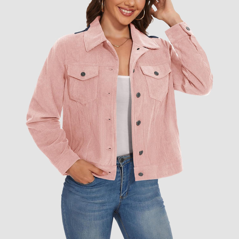 Women's Casual Corduroy Shacket Jacket 10