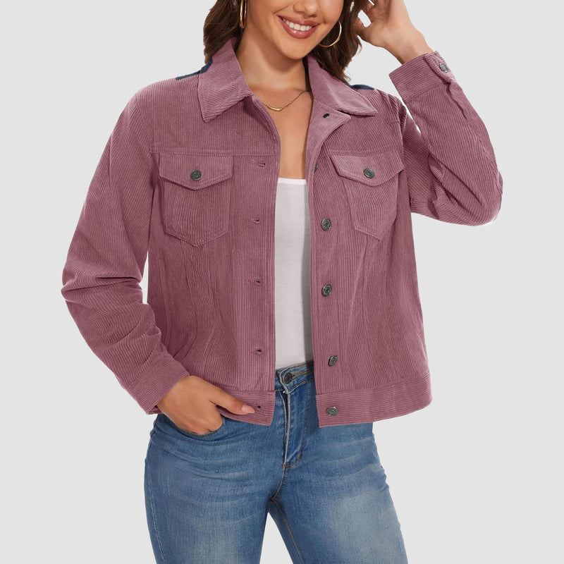 Women's Casual Corduroy Shacket Jacket 13