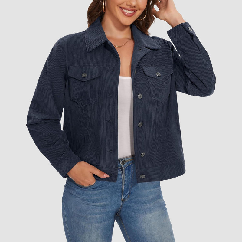 Women's Casual Corduroy Shacket Jacket 15