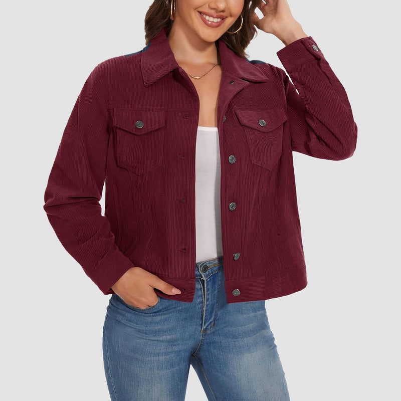 Women's Casual Corduroy Shacket Jacket 16