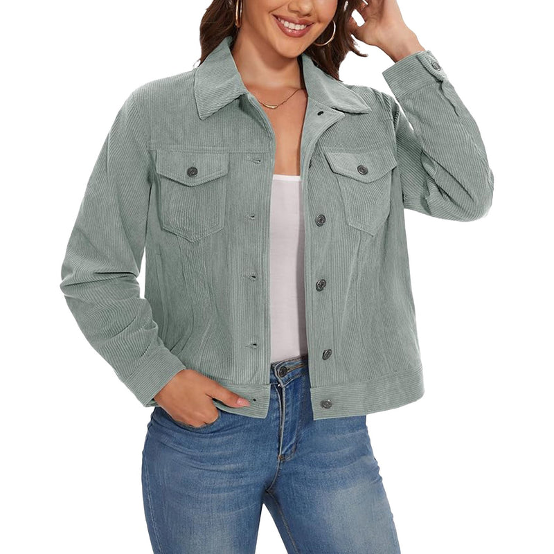 Women's Casual Corduroy Shacket Jacket 4