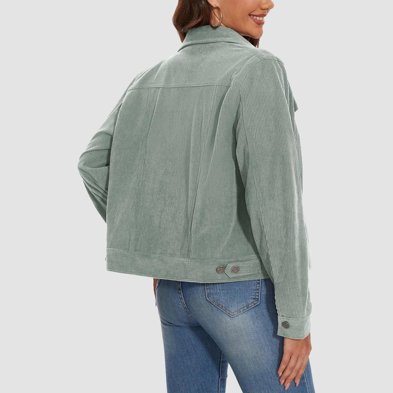 Women's Casual Corduroy Shacket Jacket 8