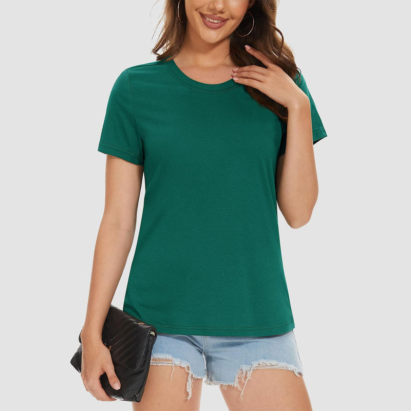 Women's Cotton Crewneck Short Sleeve Casual Tee 11