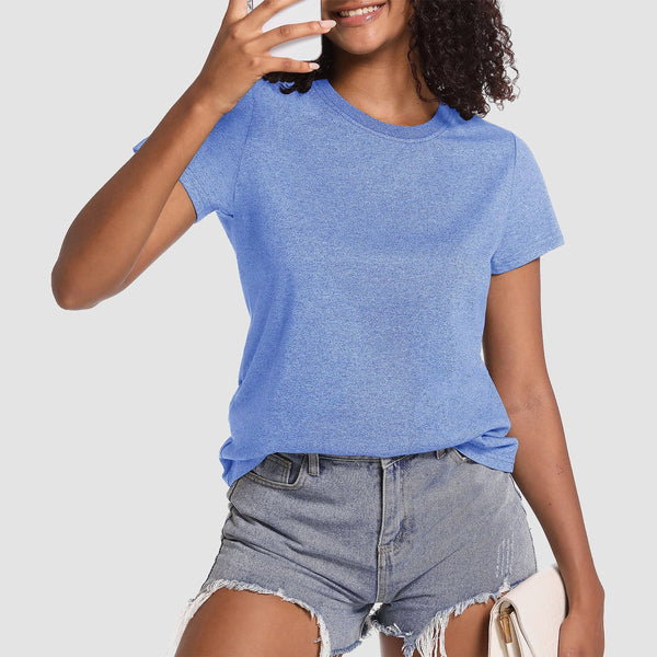 Women's Cotton Crewneck Short Sleeve Casual Tee 1