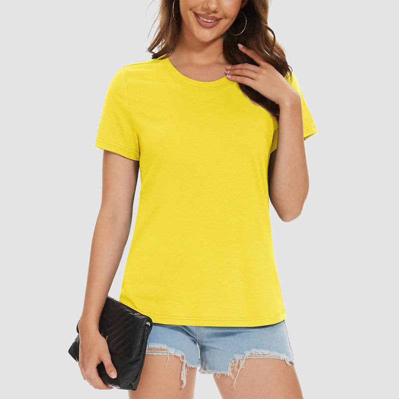 Women's Cotton Crewneck Short Sleeve Casual Tee 20