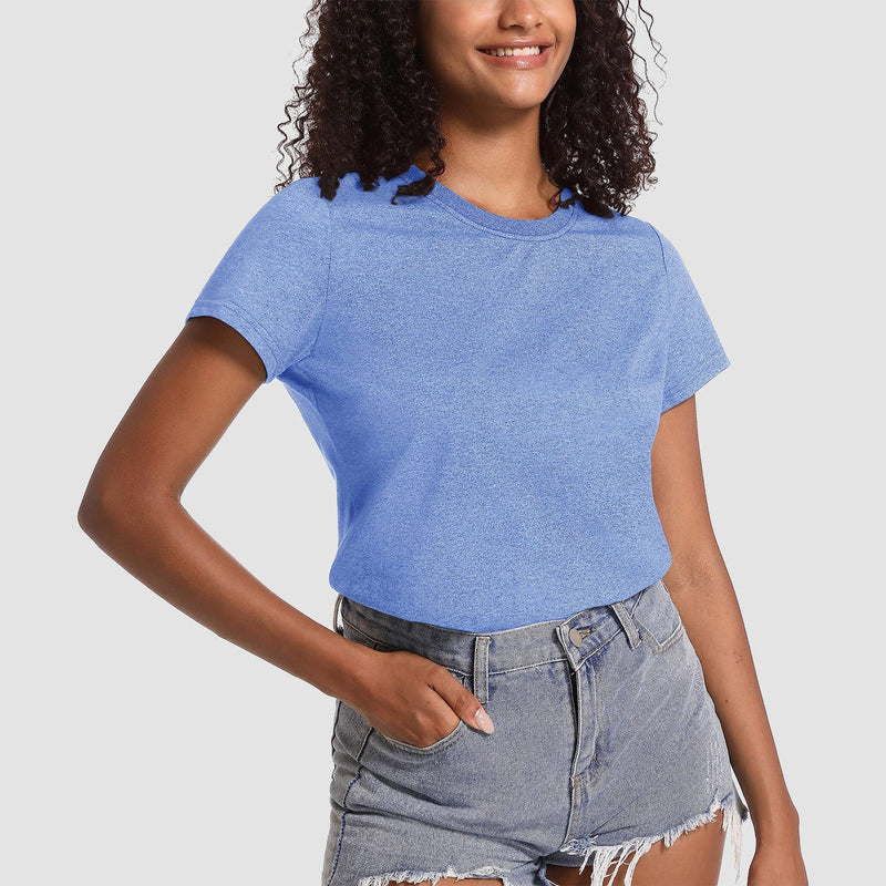 Women's Cotton Crewneck Short Sleeve Casual Tee 3