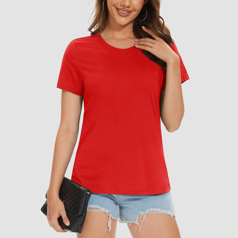 Women's Cotton Crewneck Short Sleeve Casual Tee 5