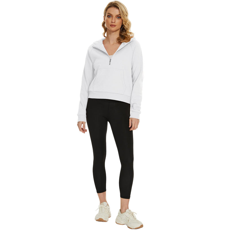 Women's Fleece Hoodie - Half Zip & Kangaroo Pocket 7