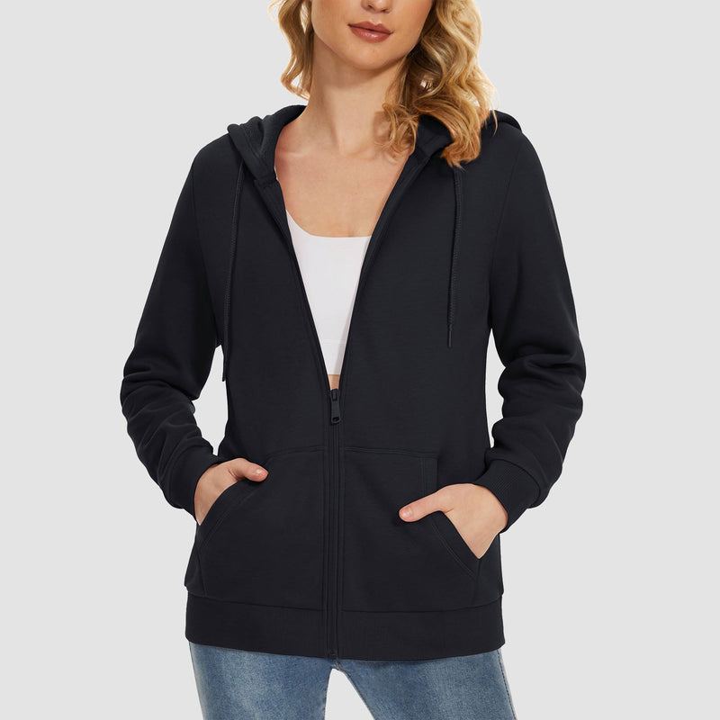 Women's Fleece Jacket - Full Zip, Hood & Pockets 11