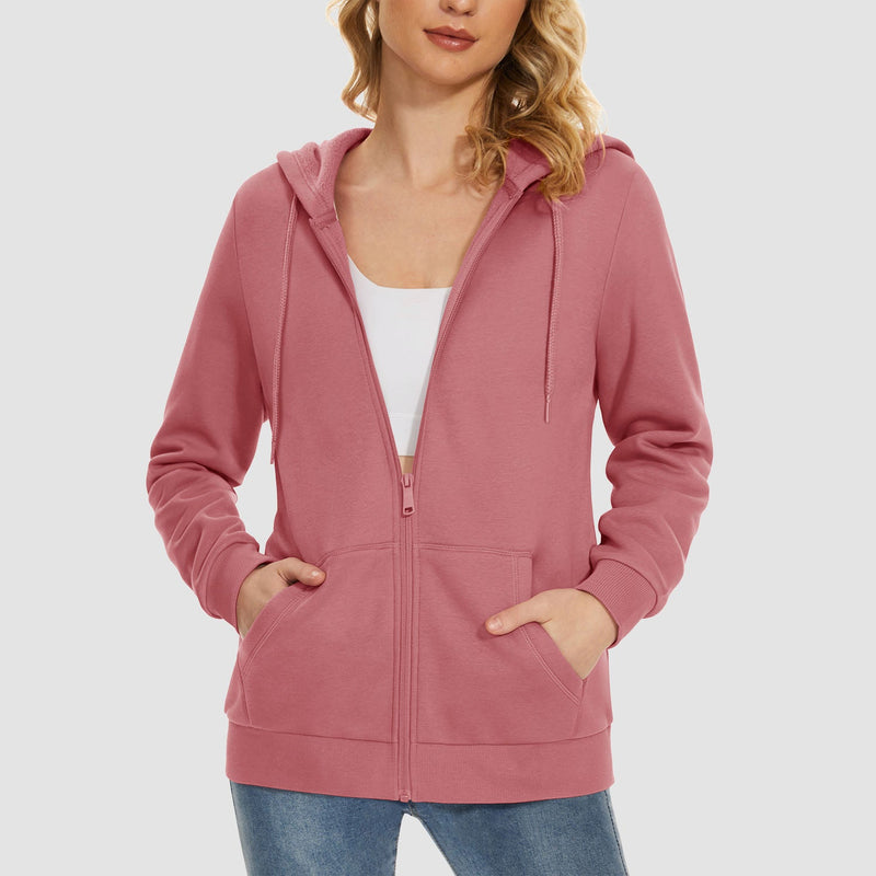 Women's Fleece Jacket - Full Zip, Hood & Pockets 12