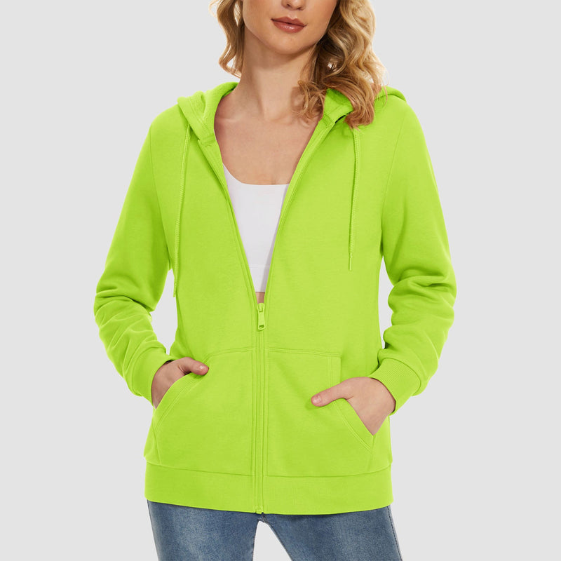 Women's Fleece Jacket - Full Zip, Hood & Pockets 13
