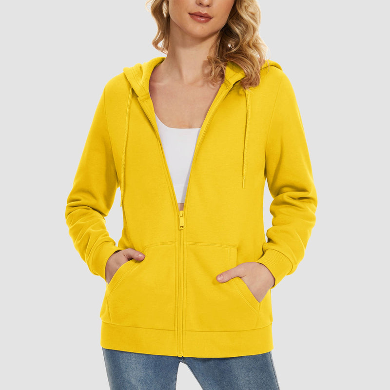 Women's Fleece Jacket - Full Zip, Hood & Pockets 15