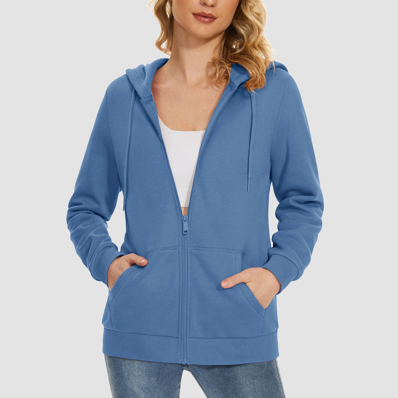 Women's Fleece Jacket - Full Zip, Hood & Pockets 17