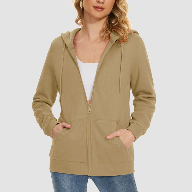 Women's Fleece Jacket - Full Zip, Hood & Pockets 18