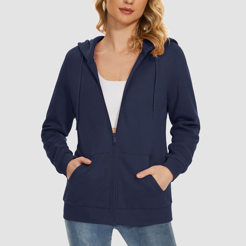 Women's Fleece Jacket - Full Zip, Hood & Pockets 4