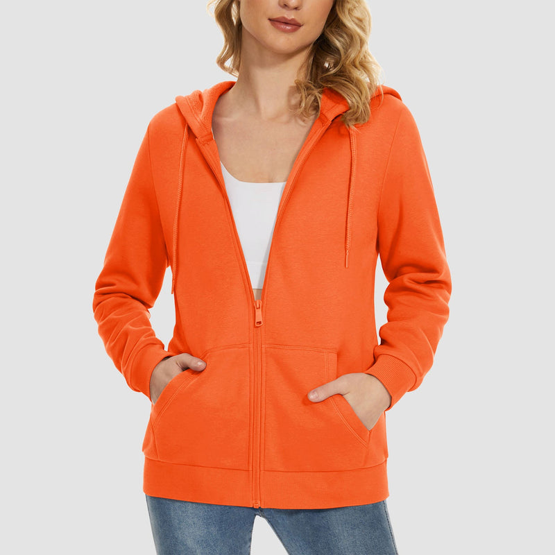 Women's Fleece Jacket - Full Zip, Hood & Pockets 5