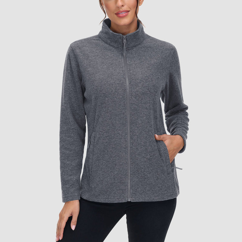 Women's Full Zip Fleece Jacket - Zip Pockets, Warm 10