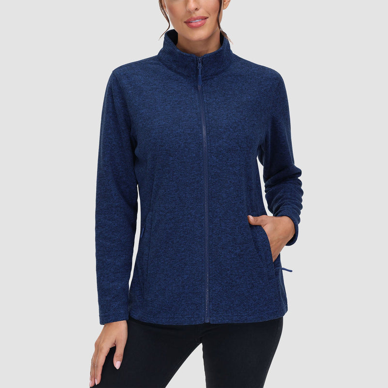 Women's Full Zip Fleece Jacket - Zip Pockets, Warm 15