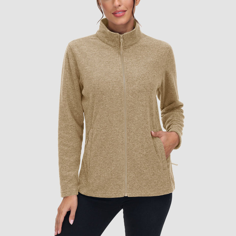 Women's Full Zip Fleece Jacket - Zip Pockets, Warm 1