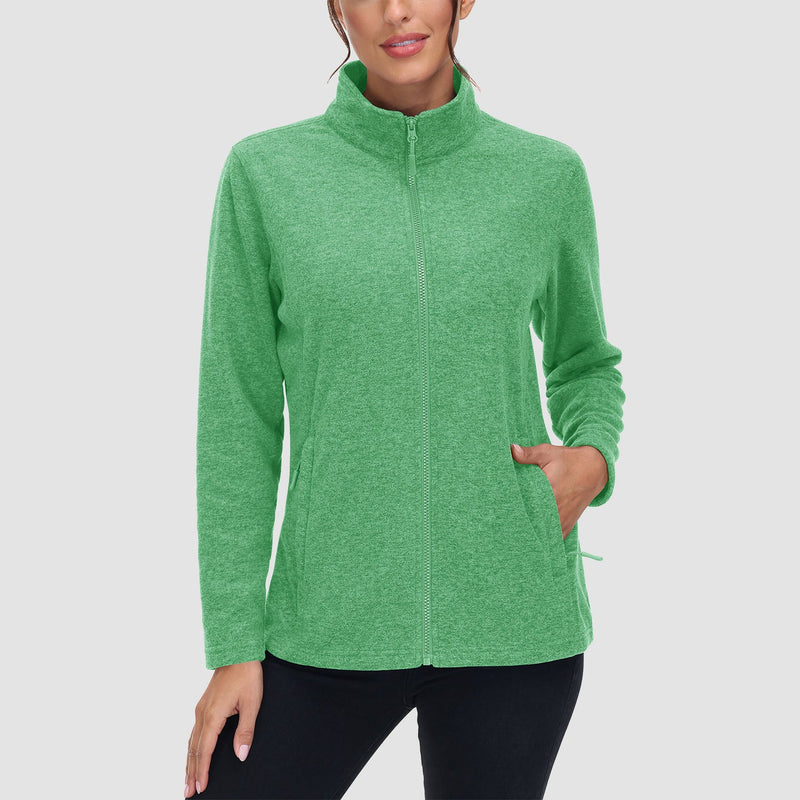 Women's Full Zip Fleece Jacket - Zip Pockets, Warm 2