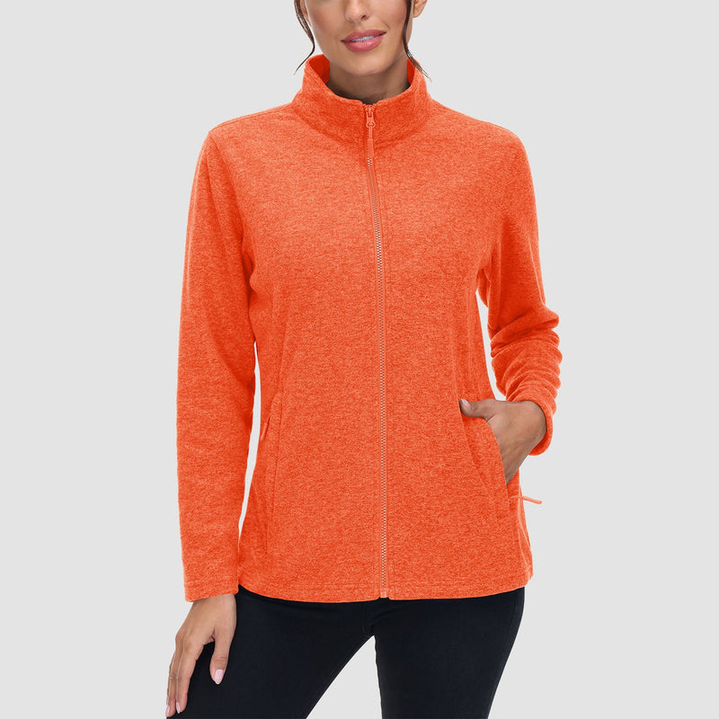 Women's Full Zip Fleece Jacket - Zip Pockets, Warm 3