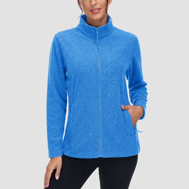 Women's Full Zip Fleece Jacket - Zip Pockets, Warm 5