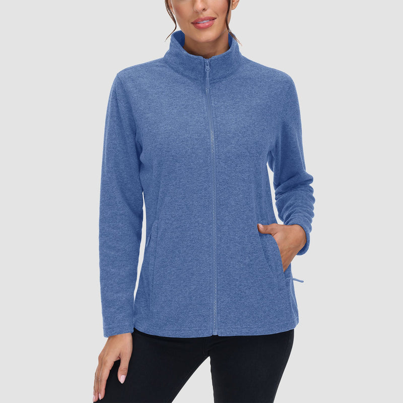 Women's Full Zip Fleece Jacket - Zip Pockets, Warm 7
