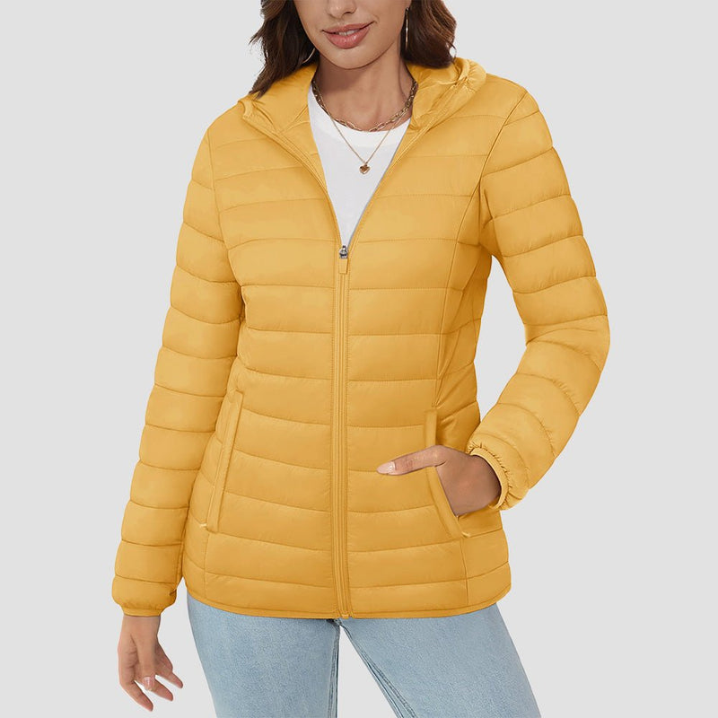 Women's Hooded Lightweight Puffer Jacket Full Zip Winter Coat 19