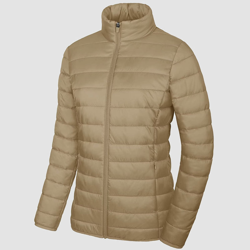 Women's Lightweight Quilted Puffer Jacket Full Zip Winter Coat 12