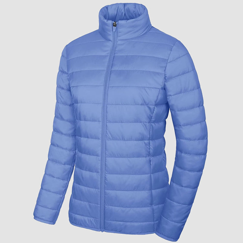 Women's Lightweight Quilted Puffer Jacket Full Zip Winter Coat 13
