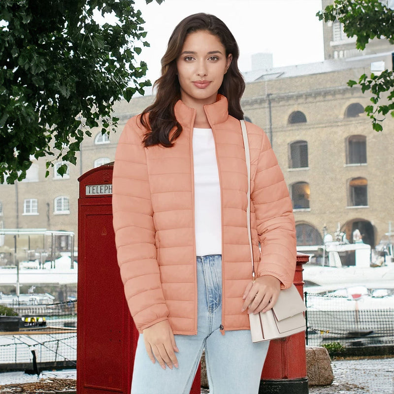 Women's Lightweight Quilted Puffer Jacket Full Zip Winter Coat 1
