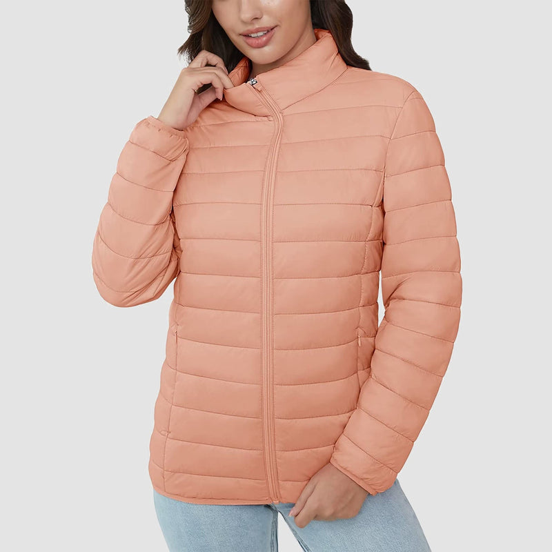Women's Lightweight Quilted Puffer Jacket Full Zip Winter Coat 2