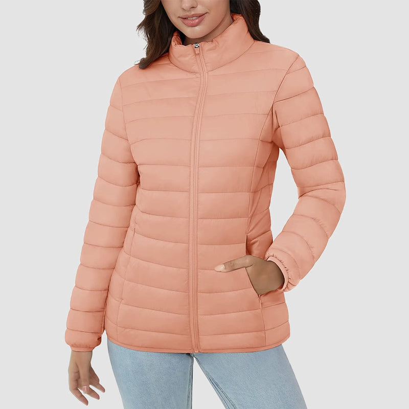 Women's Lightweight Quilted Puffer Jacket Full Zip Winter Coat 3