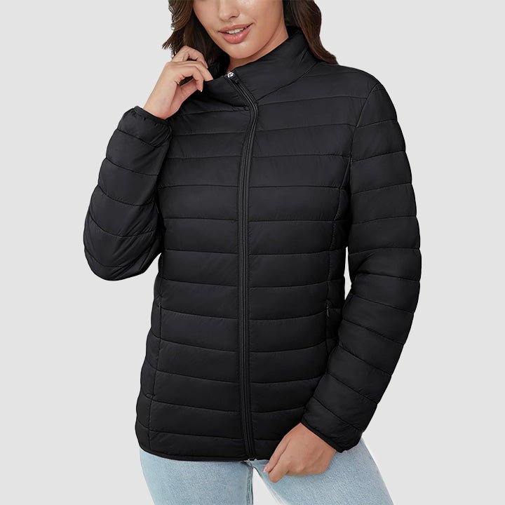 Women's Lightweight Quilted Puffer Jacket Full Zip Winter Coat 7