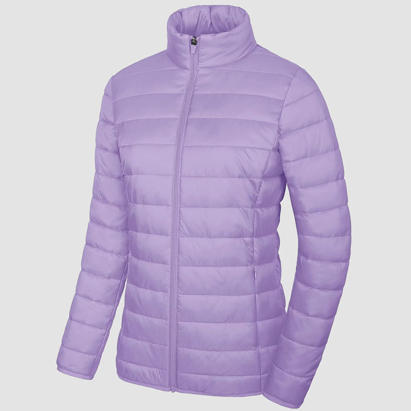 Women's Lightweight Quilted Puffer Jacket Full Zip Winter Coat 8
