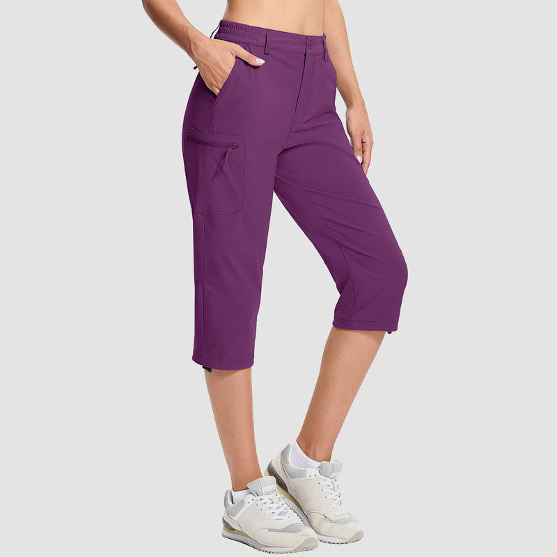 Women's Lightweight Water-Resistant Hiking Capris with 5 Pockets 11