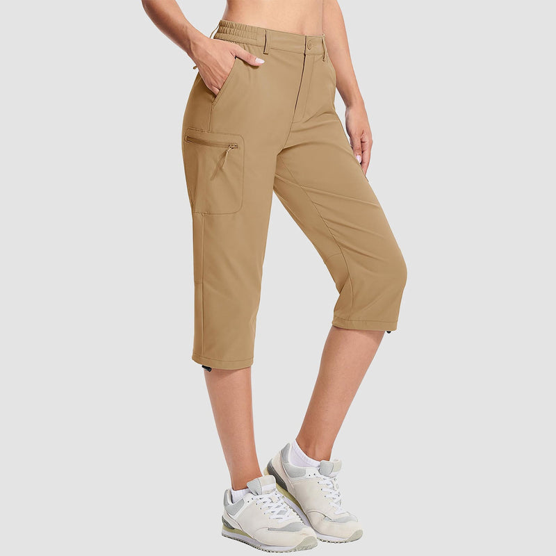 Women's Lightweight Water-Resistant Hiking Capris with 5 Pockets 12