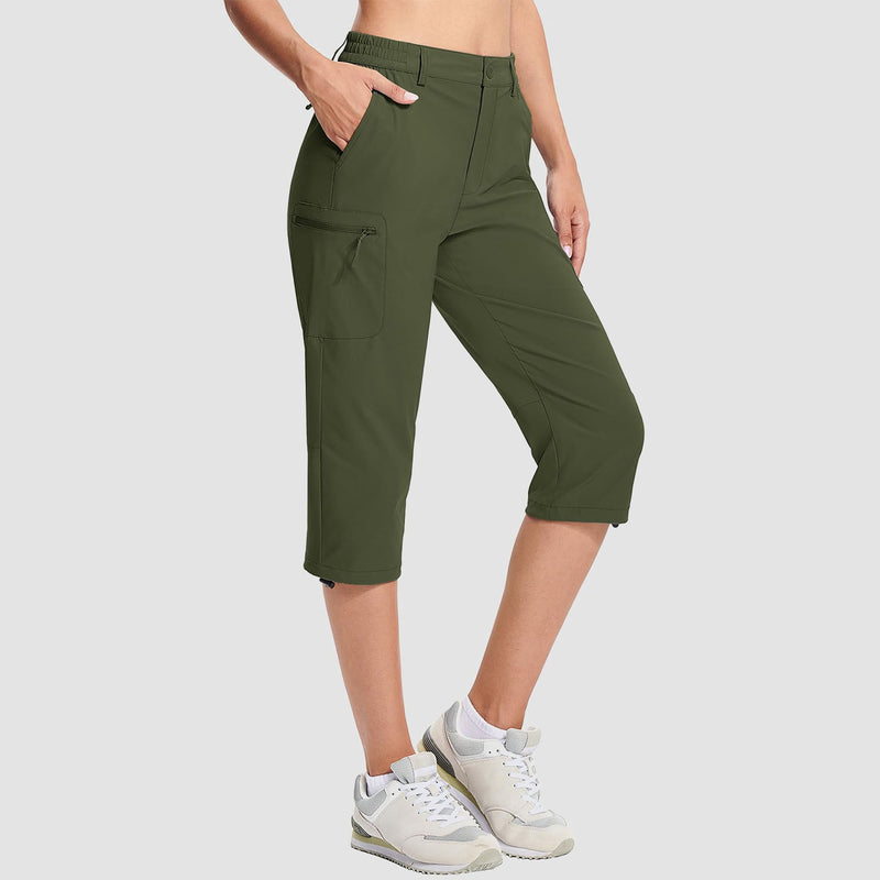 Women's Lightweight Water-Resistant Hiking Capris with 5 Pockets 15