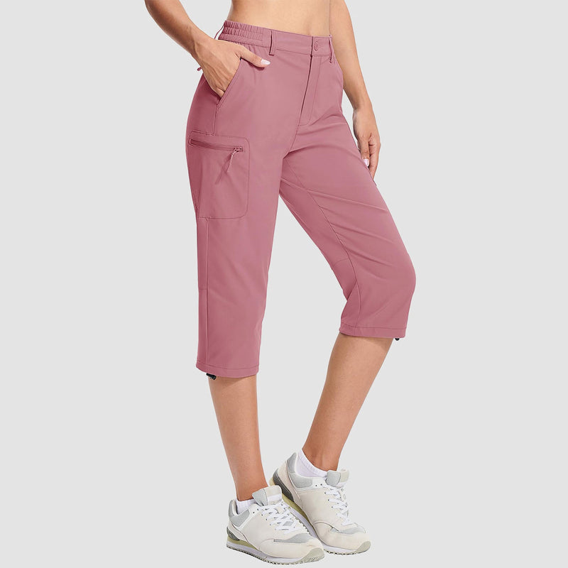 Women's Lightweight Water-Resistant Hiking Capris with 5 Pockets 17