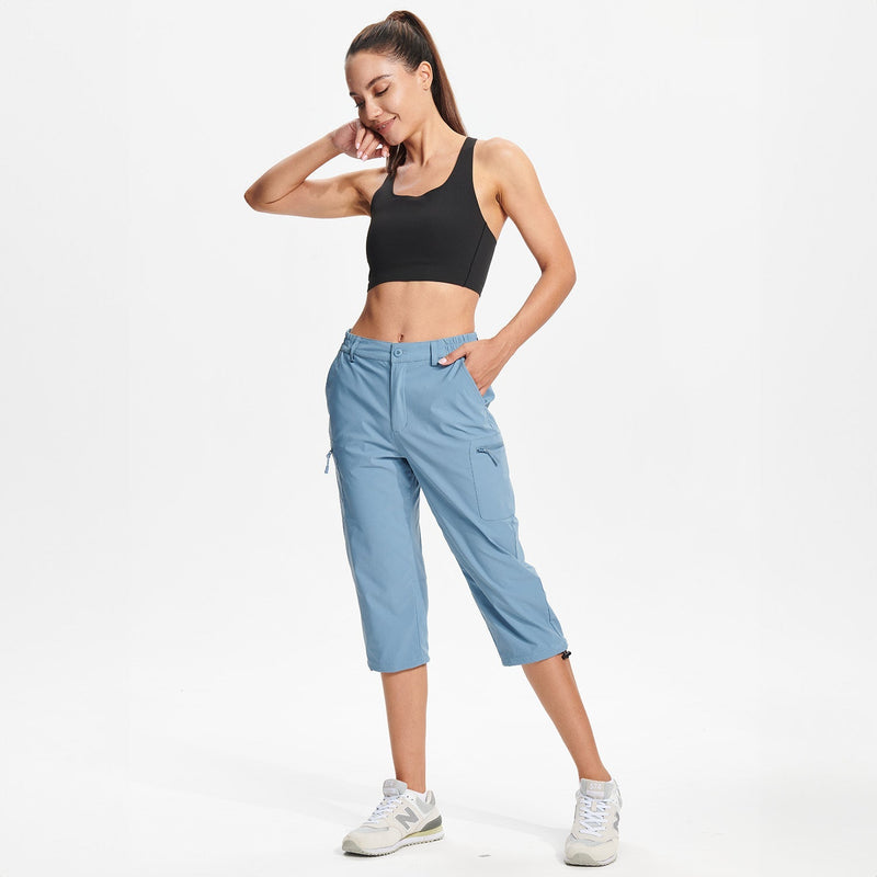 Women's Lightweight Water-Resistant Hiking Capris with 5 Pockets 1