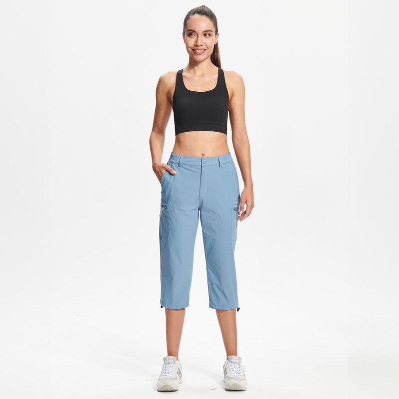 Women's Lightweight Water-Resistant Hiking Capris with 5 Pockets 3