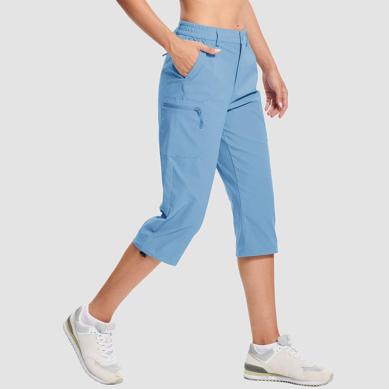 Women's Lightweight Water-Resistant Hiking Capris with 5 Pockets 6