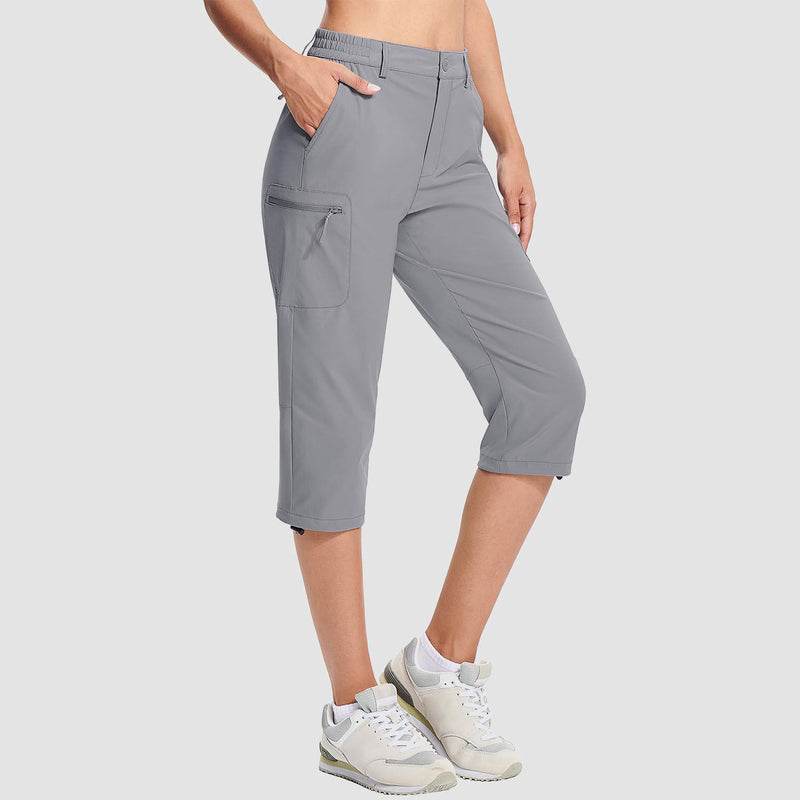 Women's Lightweight Water-Resistant Hiking Capris with 5 Pockets 8