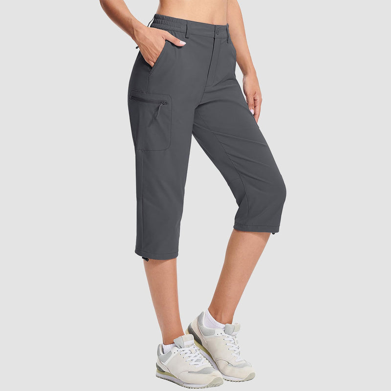 Women's Lightweight Water-Resistant Hiking Capris with 5 Pockets 9