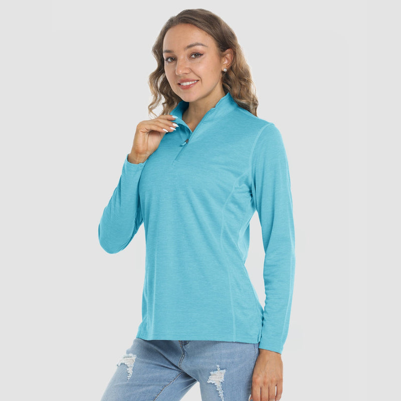 Women's Long Sleeve 1/4 Zip UPF50+ Sun Protection Shirt 10
