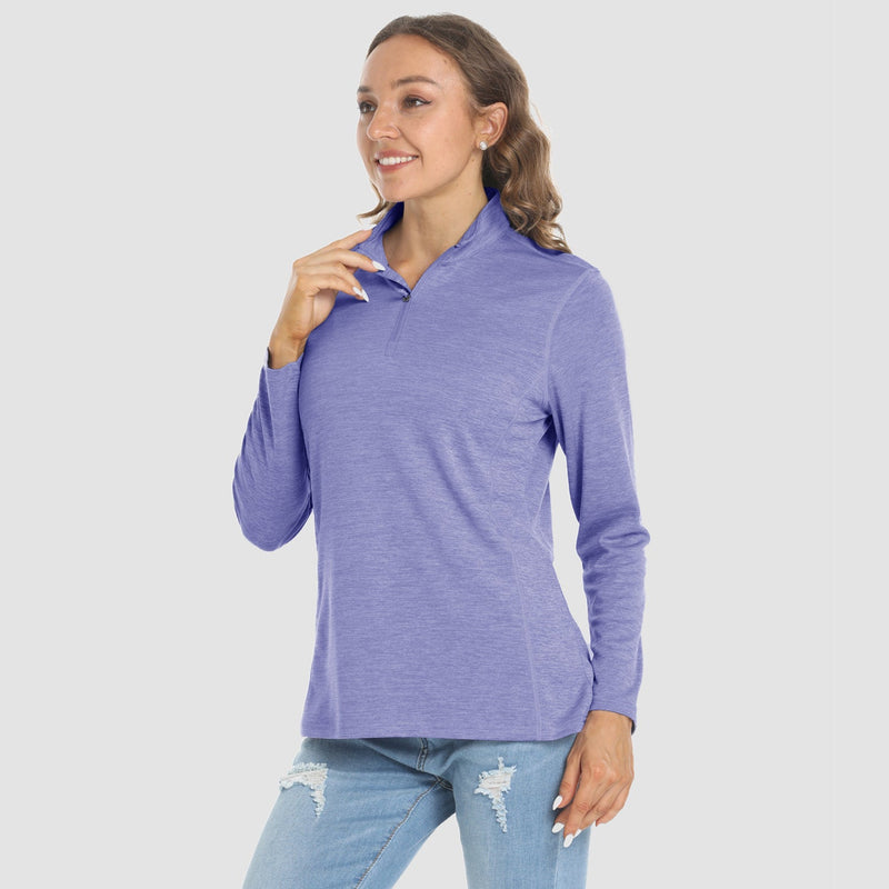 Women's Long Sleeve 1/4 Zip UPF50+ Sun Protection Shirt 11